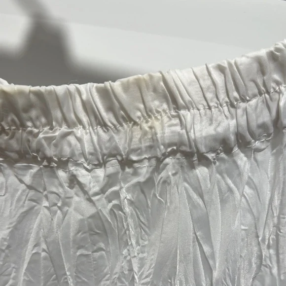 Crinkled Silk White Midi/Maxi Flowing Skirt - Picture 4 of 5